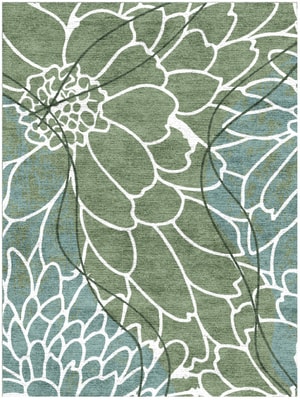Calendula Rectangle Hand Knotted Bamboo Silk custom handmade rug