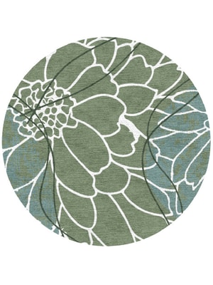 Calendula Round Hand Knotted Tibetan Wool custom handmade rug