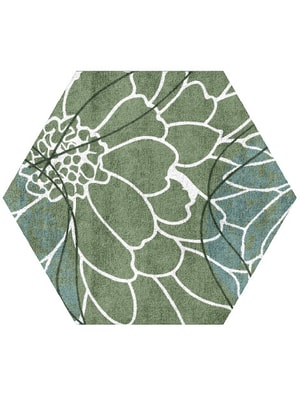 Calendula Hexagon Hand Tufted Bamboo Silk custom handmade rug