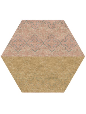 Calida Hexagon Hand Knotted Tibetan Wool custom handmade rug
