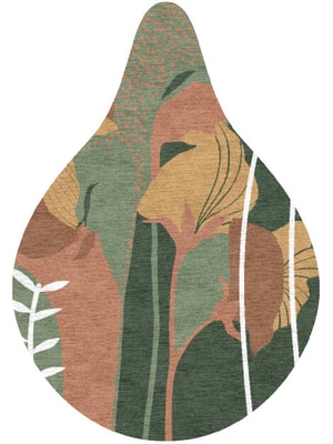Calotropis Drop Hand Knotted Tibetan Wool custom handmade rug