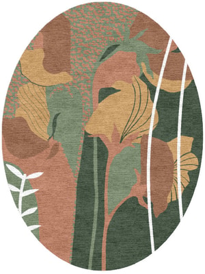 Calotropis Oval Hand Knotted Tibetan Wool custom handmade rug