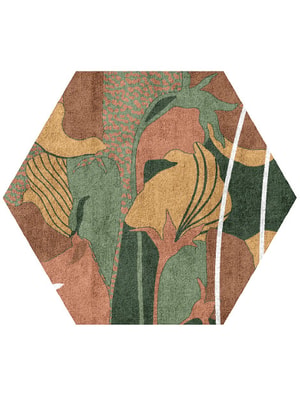 Calotropis Hexagon Hand Tufted Bamboo Silk custom handmade rug