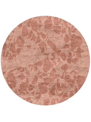Carnelian Round Hand Knotted Bamboo Silk custom handmade rug