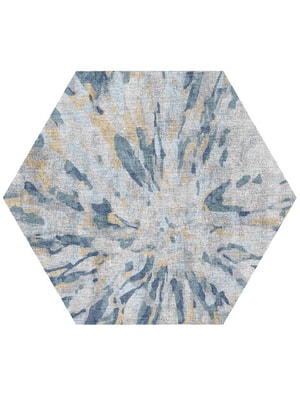 Centrum Hexagon Hand Knotted Bamboo Silk custom handmade rug