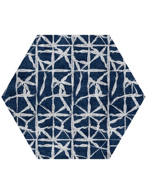 Chalk Hexagon Hand Knotted Bamboo Silk custom handmade rug