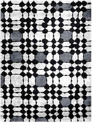 Chalky Matrix Rectangle Hand Knotted Bamboo Silk custom handmade rug