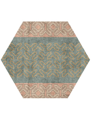 Chastity Hexagon Hand Knotted Bamboo Silk custom handmade rug