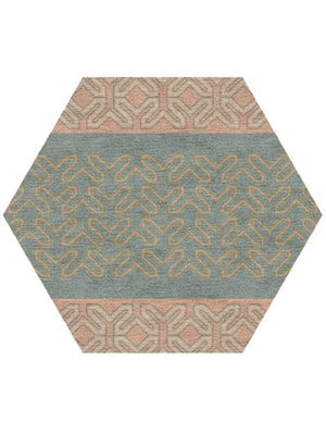 Chastity Hexagon Hand Knotted Tibetan Wool custom handmade rug