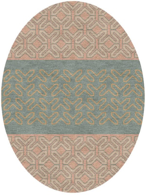 Chastity Oval Hand Knotted Tibetan Wool custom handmade rug