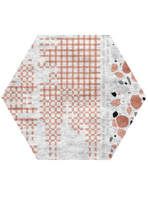 Checkpoint Hexagon Hand Knotted Bamboo Silk custom handmade rug
