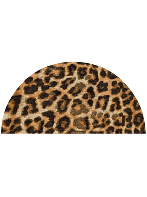 Cheetah Spots Halfmoon Hand Knotted Bamboo Silk custom handmade rug