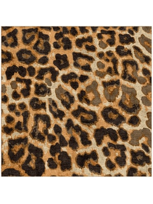 Cheetah Spots Square Hand Knotted Bamboo Silk custom handmade rug