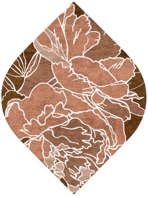 Chrysanthemum Ogee Hand Tufted Bamboo Silk custom handmade rug