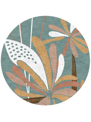 Cleome Round Hand Knotted Tibetan Wool custom handmade rug