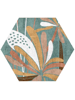 Cleome Hexagon Hand Tufted Bamboo Silk custom handmade rug