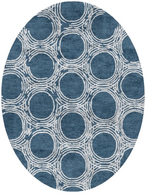 Coil Oval Hand Knotted Bamboo Silk custom handmade rug
