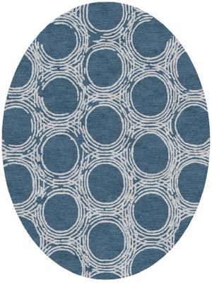 Coil Oval Hand Knotted Tibetan Wool custom handmade rug