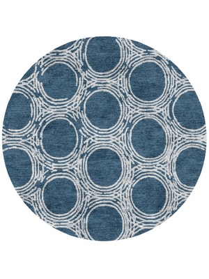 Coil Round Hand Knotted Bamboo Silk custom handmade rug