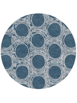 Coil Round Hand Knotted Tibetan Wool custom handmade rug