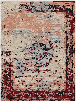 Color Less Rectangle Hand Knotted Tibetan Wool custom handmade rug