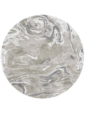 Contours Round Hand Knotted Bamboo Silk custom handmade rug