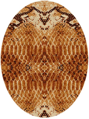 Copperhead Oval Hand Knotted Tibetan Wool custom handmade rug