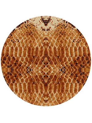 Copperhead Round Hand Knotted Tibetan Wool custom handmade rug