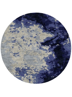 Crest Round Hand Knotted Bamboo Silk custom handmade rug
