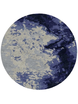 Crest Round Hand Knotted Tibetan Wool custom handmade rug