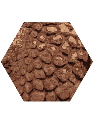 Croc Hide Hexagon Hand Knotted Bamboo Silk custom handmade rug