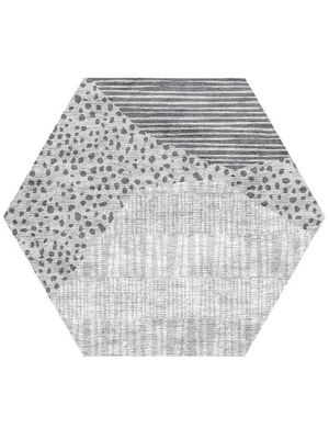 Cross Slab Hexagon Hand Knotted Bamboo Silk custom handmade rug