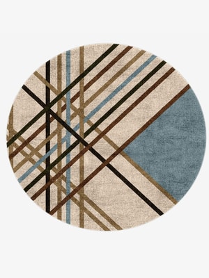 Crosswind Round Hand Knotted Bamboo Silk custom handmade rug