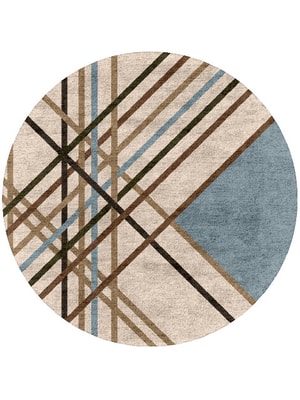 Crosswind Round Hand Tufted Bamboo Silk custom handmade rug