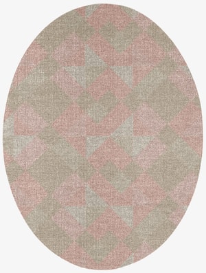 Cubism Oval Flatweave New Zealand Wool custom handmade rug