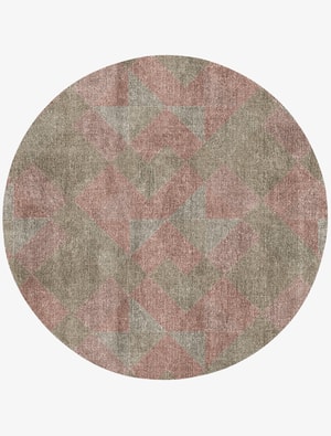 Cubism Round Flatweave Bamboo Silk custom handmade rug