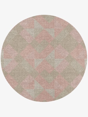 Cubism Round Flatweave New Zealand Wool custom handmade rug