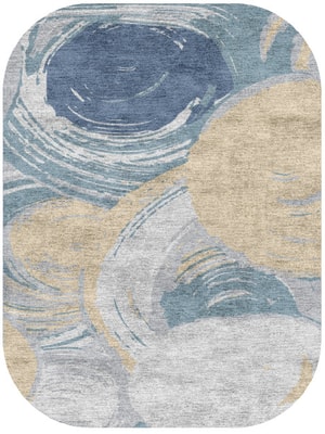 Curl Oblong Hand Knotted Bamboo Silk custom handmade rug