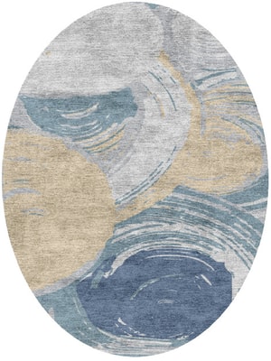 Curl Oval Hand Knotted Bamboo Silk custom handmade rug
