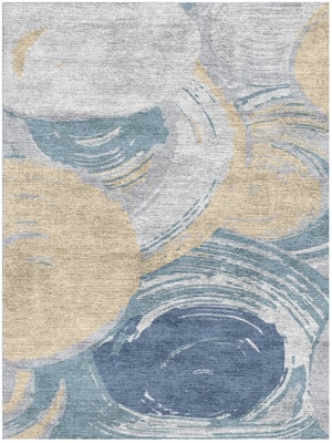 Curl Rectangle Hand Knotted Bamboo Silk custom handmade rug