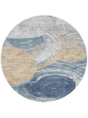 Curl Round Hand Knotted Bamboo Silk custom handmade rug