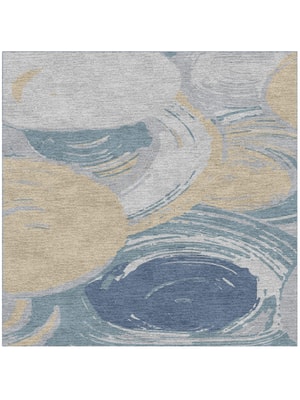 Curl Square Hand Knotted Tibetan Wool custom handmade rug