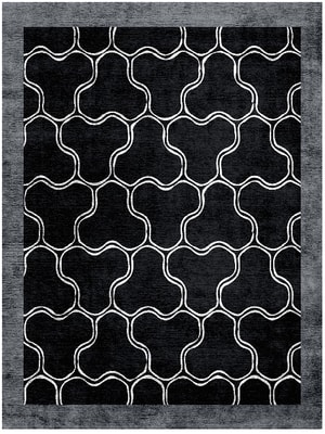 Dark Trinity Rectangle Hand Knotted Bamboo Silk custom handmade rug