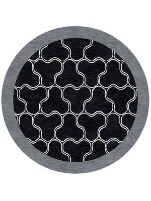 Dark Trinity Round Hand Knotted Tibetan Wool custom handmade rug