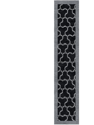Dark Trinity Runner Hand Knotted Tibetan Wool custom handmade rug