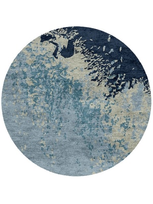 Dawn Dew Round Hand Knotted Bamboo Silk custom handmade rug