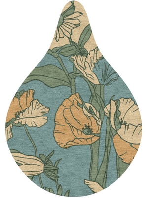 Day Lily Drop Hand Knotted Tibetan Wool custom handmade rug