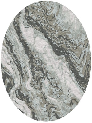 Deluge Oval Hand Knotted Tibetan Wool custom handmade rug