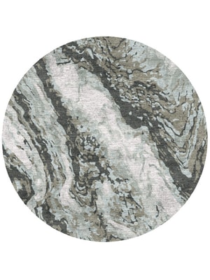 Deluge Round Hand Knotted Bamboo Silk custom handmade rug