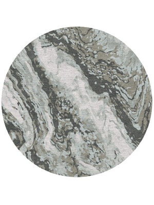 Deluge Round Hand Knotted Tibetan Wool custom handmade rug